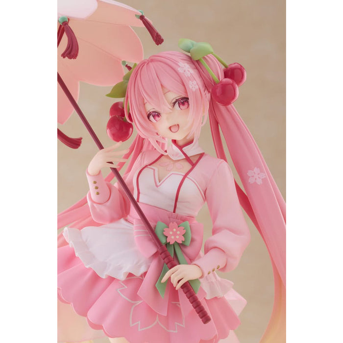 Figurina Hatsune Miku AMP PVC - Newley Written Sakura Miku Sakura Dress Ver. 21 cm