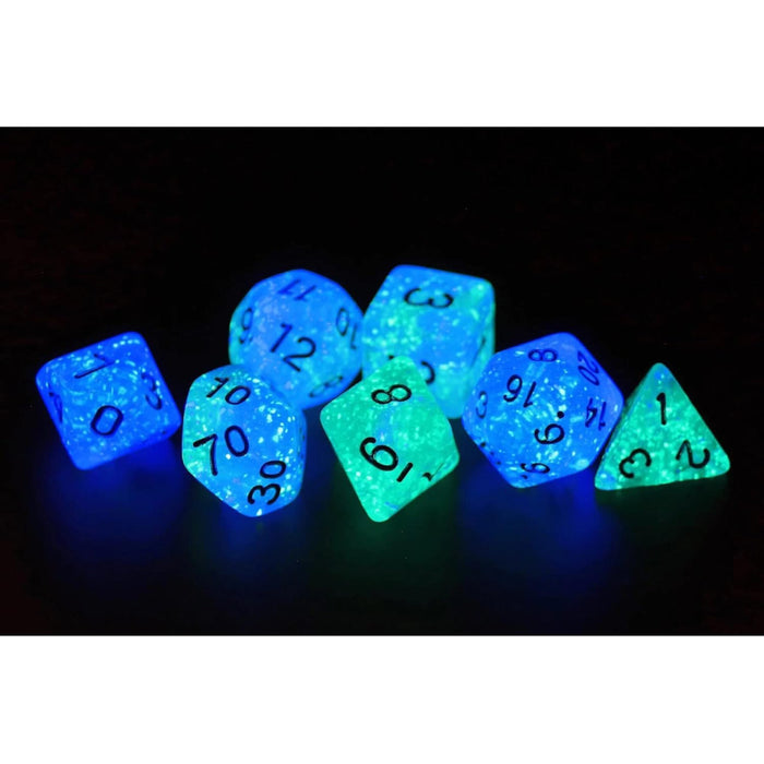 Set 7 Zaruri Sirius Dice - Frosted Glowworm