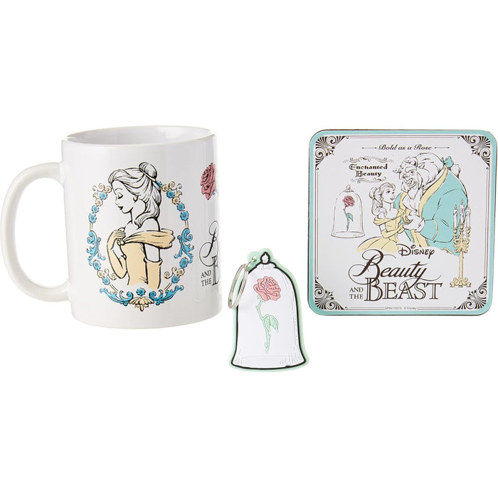 Set Cadou Beauty and The Beast (Enchanted) Cana, Coaster si Breloc