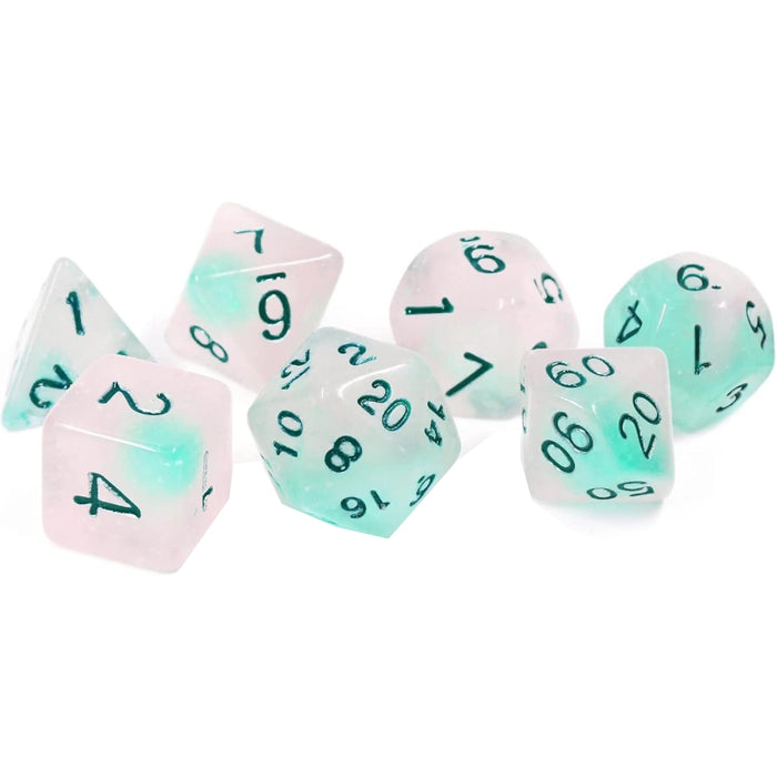 Set 7 Zaruri Sirius Dice - Frosted Glowworm