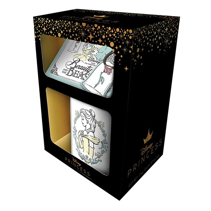 Set Cadou Beauty and The Beast (Enchanted) Cana, Coaster si Breloc