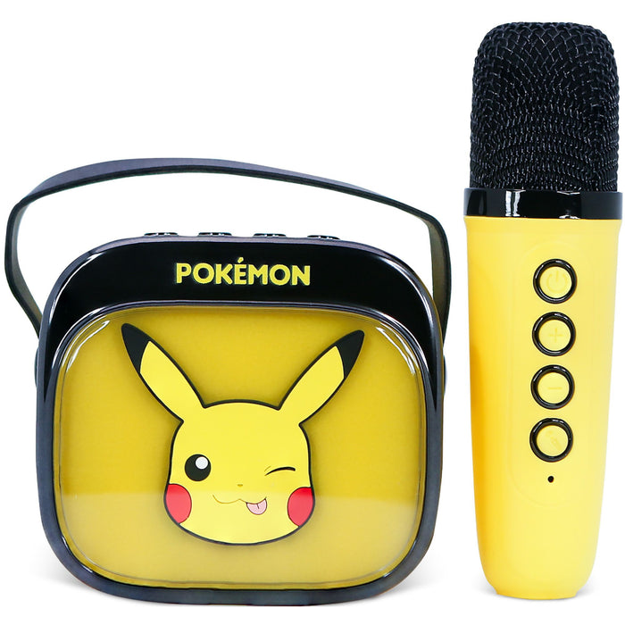 Boxa portabila OTL Technologies - Pikachu PopSing Karaoke LED Speaker & Microphone, galben