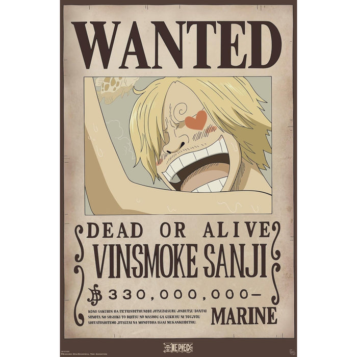 Poster Maxi One Piece - 91.5x61 - Wanted Sanji