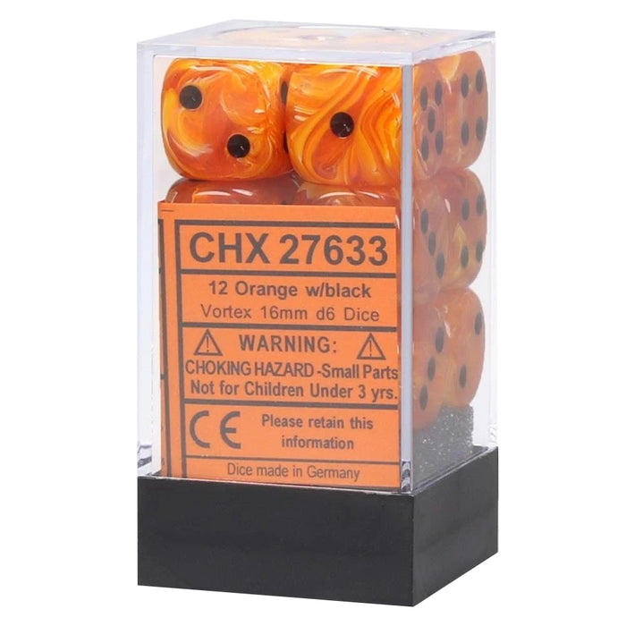 Set 12 Zaruri Chessex Vortex 16mm d6 with pips Dice Blocks