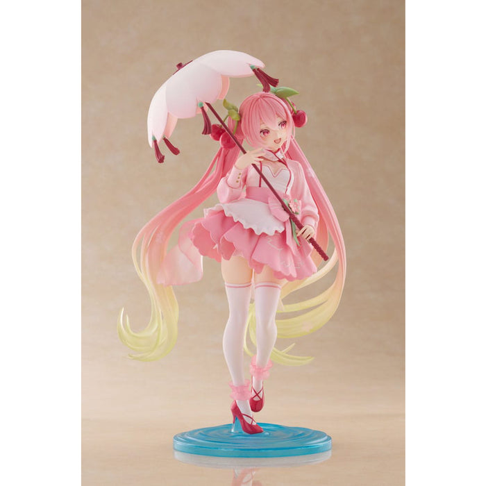 Figurina Hatsune Miku AMP PVC - Newley Written Sakura Miku Sakura Dress Ver. 21 cm