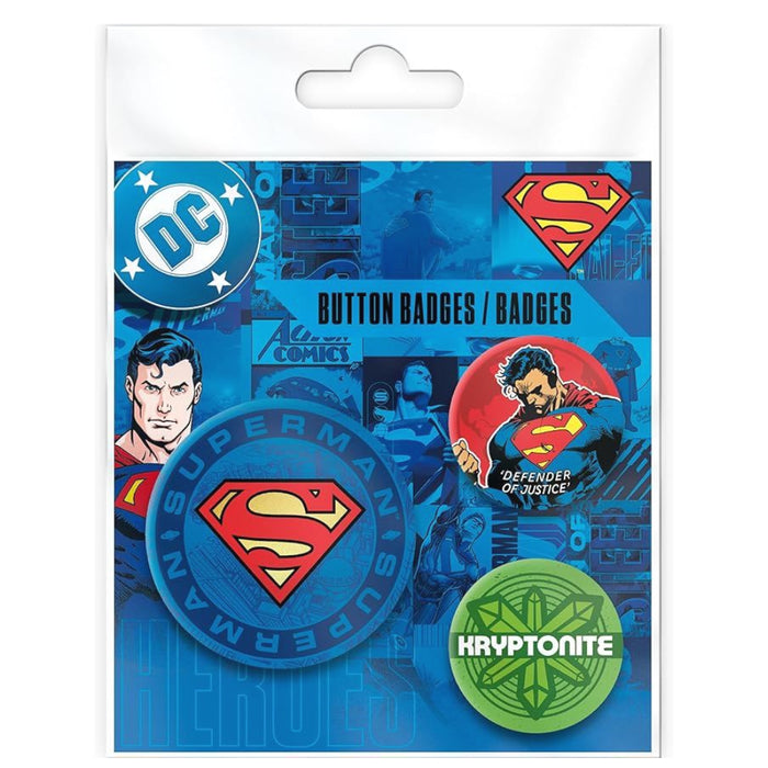 Set Insigne DC Comics - Superman, Logo & Kryptonite
