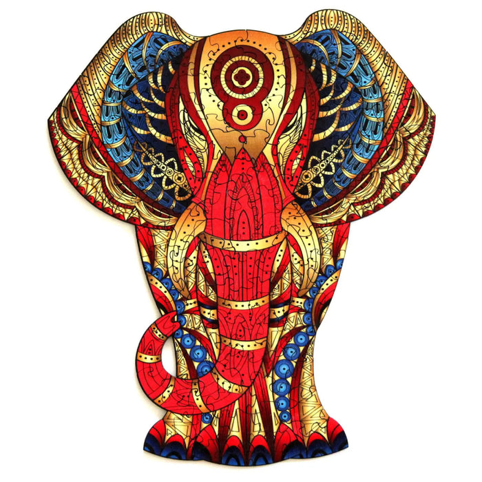 Puzzle din Lemn Multicolorat - Elefant, 120 piese