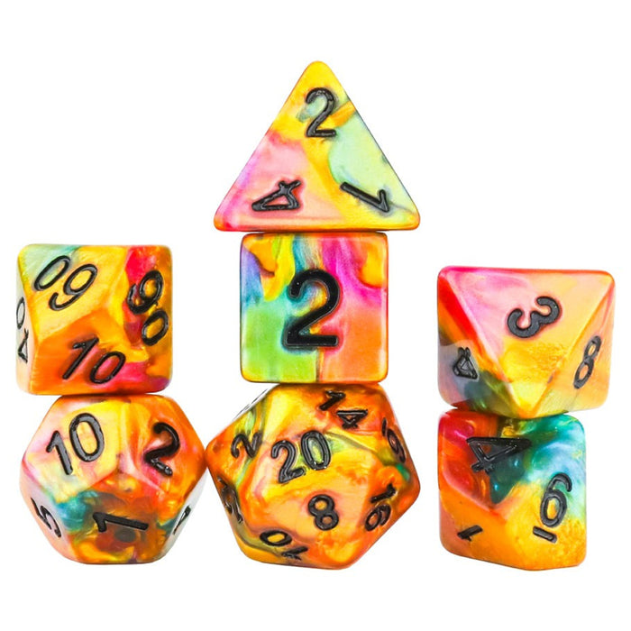 Set 7 Zaruri Sirius Dice - Rainbow Gold