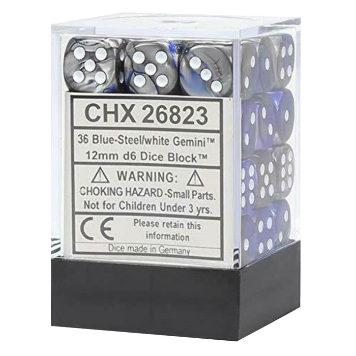 Set 36 Zaruri Chessex Gemini 12mm d6 Dice Blocks with pips