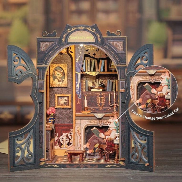 Set de Constructie CuteBee - Book Nook - Count Cat's Study