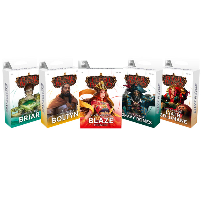Precomanda Flesh and Blood TCG - Silver Age - Chapter 3 Deck Display (5 Decks)