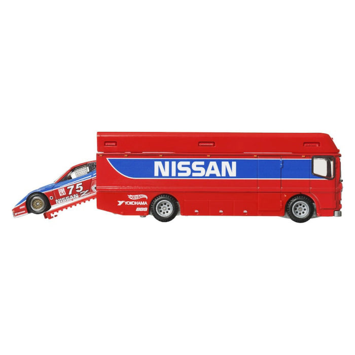 Set 2 Masinute Hot Wheels - Transportator Euro Hauler cu Nissan 300 ZX GTS Scara 1:64