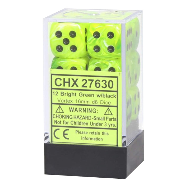 Set 12 Zaruri Chessex Vortex 16mm d6 with pips Dice Blocks