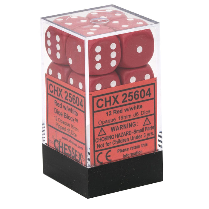 Set 12 Zaruri Chessex Opaque Pastel 16mm d6 Dice Block