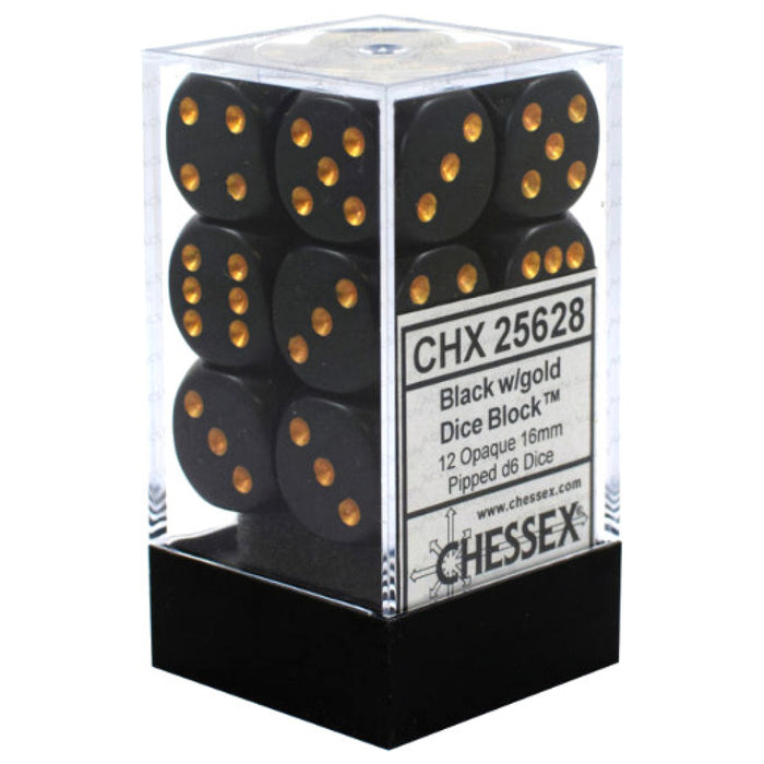 Set 12 Zaruri Chessex Opaque Pastel 16mm d6 Dice Block