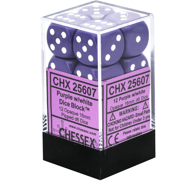 Set 12 Zaruri Chessex Opaque Pastel 16mm d6 Dice Block