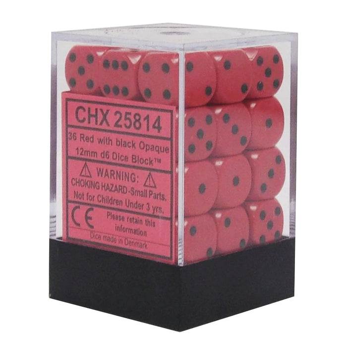Set 36 Zaruri Chessex Opaque 12mm d6 Dice Block