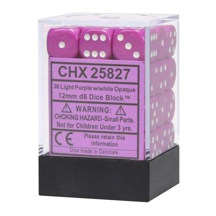 Set 36 Zaruri Chessex Opaque 12mm d6 Dice Block
