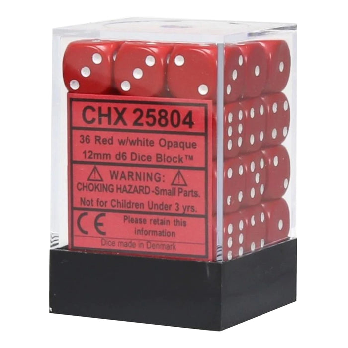 Set 36 Zaruri Chessex Opaque 12mm d6 Dice Block