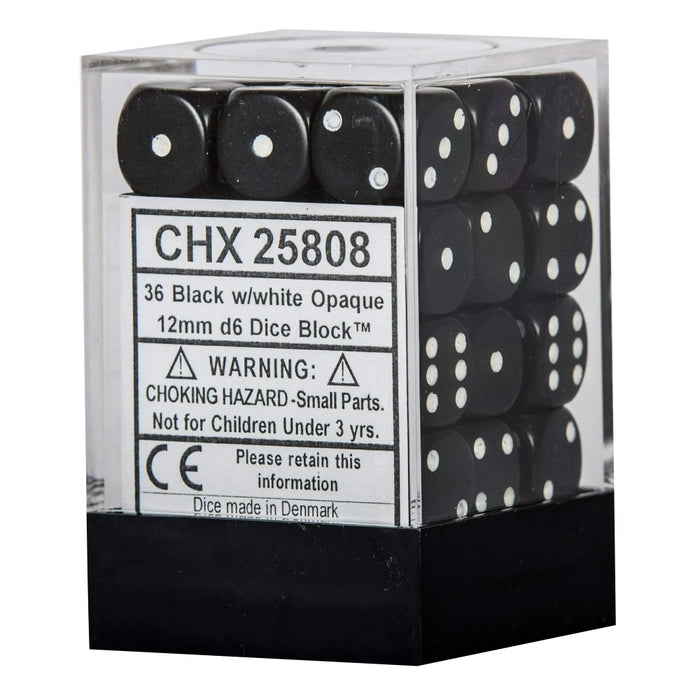 Set 36 Zaruri Chessex Opaque 12mm d6 Dice Block