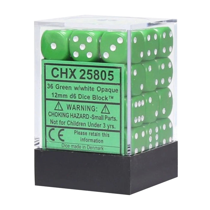 Set 36 Zaruri Chessex Opaque 12mm d6 Dice Block