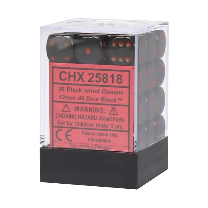 Set 36 Zaruri Chessex Opaque 12mm d6 Dice Block