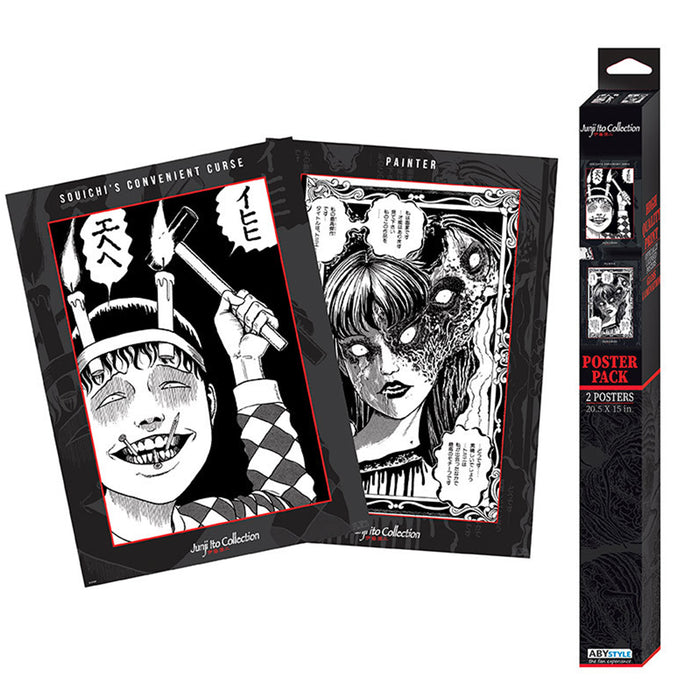 Set 2 Postere Chibi Junji Ito - Souichi and Tomie (52x38)