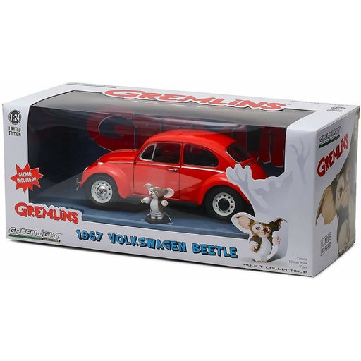 Set Masina si Figurina Gremlins (1984) - 1967 Volkswagen Beetle with Gizmo 1:24 - Red Goblin