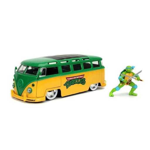 Set Masina si Figurina Turtles Leonardo 1962 VW Bus + Leonardo 1:24 - Red Goblin