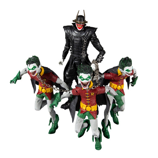 Set 4 Figurine Articulate DC Multiverse 7in Batman Laughs with Robins of Earth-22 - Red Goblin