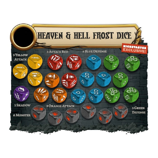 Massive Darkness 2 Hellscape - Heaven & Hell Frost Dice - Red Goblin