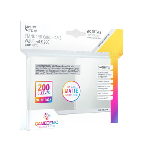 Sleeve-uri Gamegenic - Standard Card Game Value Pack Matte Clear (200 Bucati) - Red Goblin
