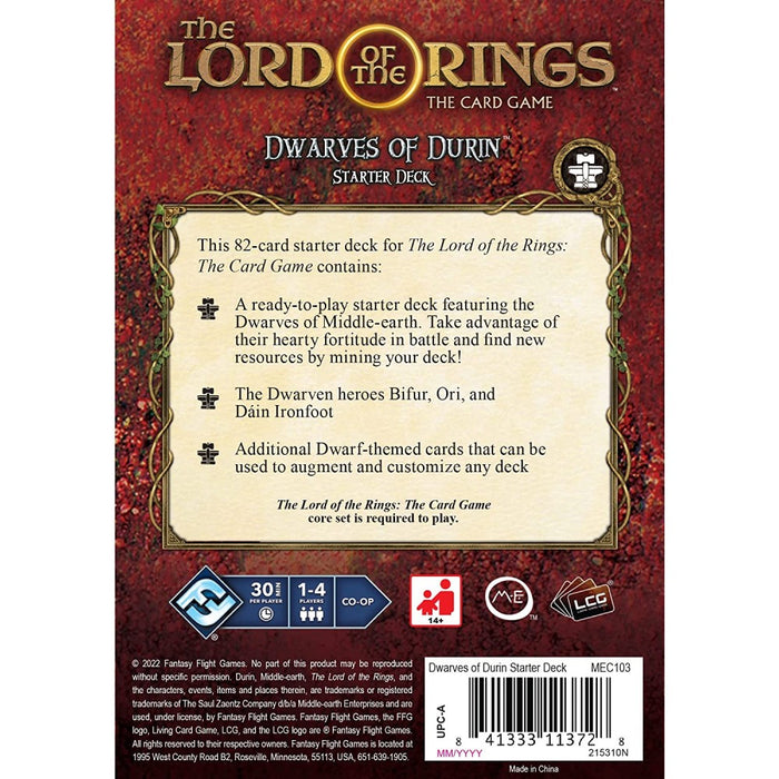 The Lord of the Rings The Card Game – Dwarves of Durin Starter Deck - Red Goblin