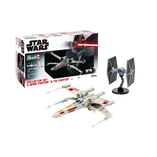 Set Cadou Figurine Kit de Asamblare Star Wars 1/57 X-Wing Fighter & 1/65 TIE Fighter - Red Goblin