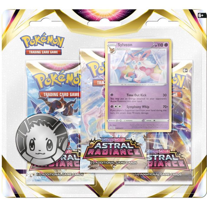 Pokemon TCG Sword & Shield 10 Astral Radiance 3-Pack Booster - Sylveon - Red Goblin