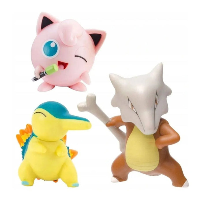 Set 3 Mini Figurine Articulate Pokemon Cyndaquil & Jigglypuff & Marowak - Red Goblin