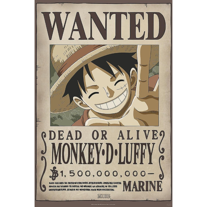 Poster One Piece - Wanted Luffy New 2 - Red Goblin