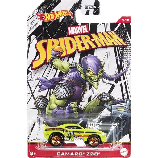 Figurina Hot Wheels Themed Entertainment Vehicles Marvel Spiderverse - Camaro Z28 - Red Goblin