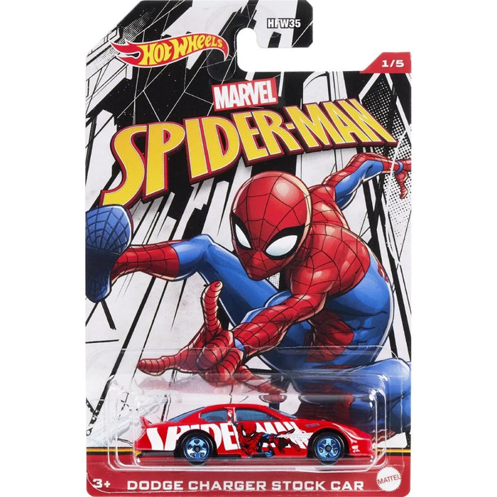 Figurina Hot Wheels Themed Entertainment Vehicles Marvel Spiderverse - Dodge Charger - Red Goblin
