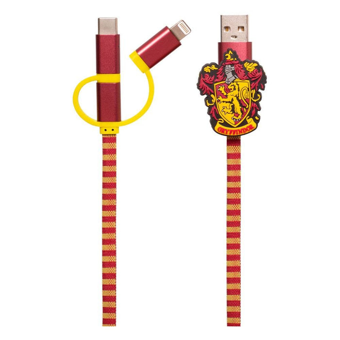 Harry Potter Retractable Hogwarts Scarf Cable 3in1 Gryffindor - Red Goblin