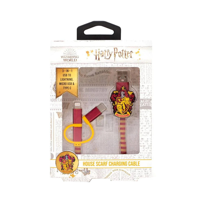 Harry Potter Retractable Hogwarts Scarf Cable 3in1 Gryffindor - Red Goblin