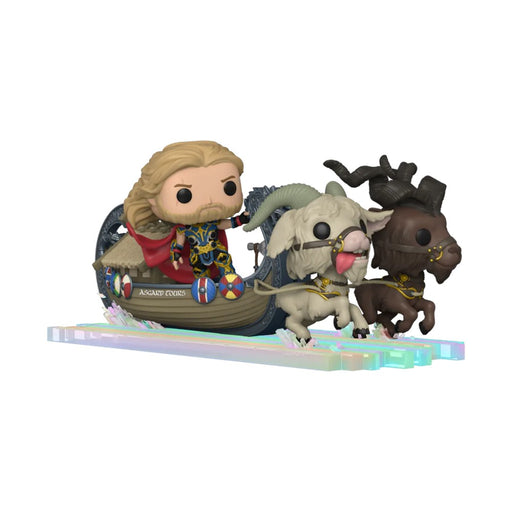 Figurina Funko Pop Thor Love & Thunder - Goat Boat with Thor Toothgnasher & Toothgrinder - Red Goblin