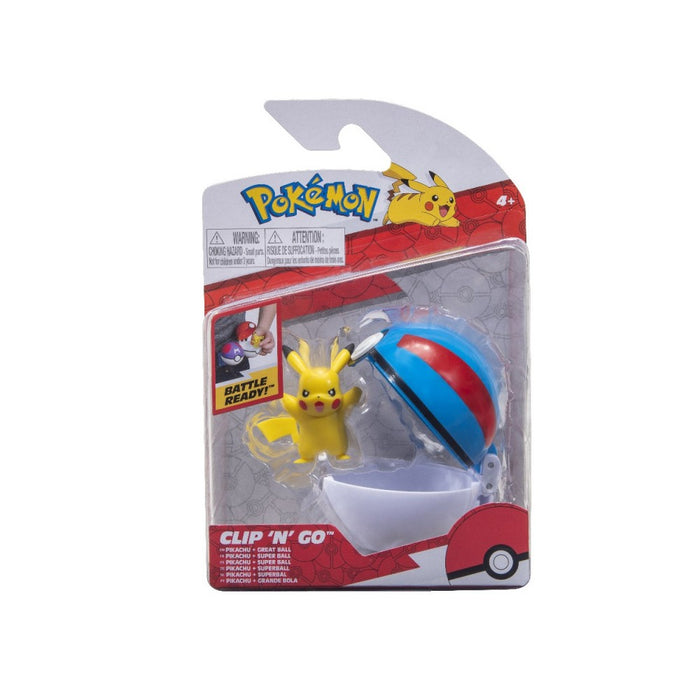Figurina Clip 'N' Go Pokemon Pikachu 09 & Great Ball - Red Goblin