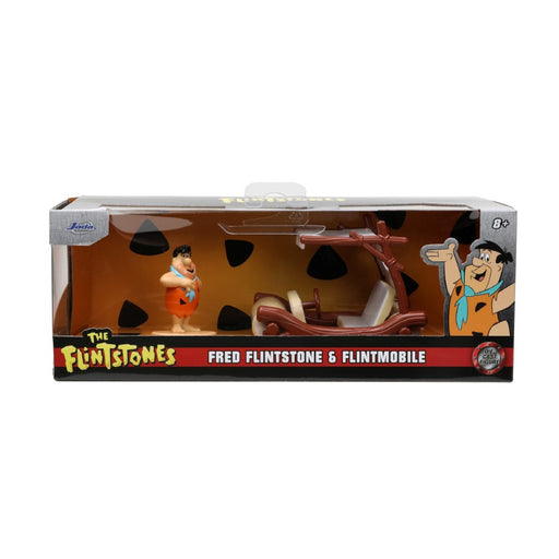 Set Masinuta Metalica Flintmobilul Scara 1:32 si Figurina Fred Flintstone - Red Goblin