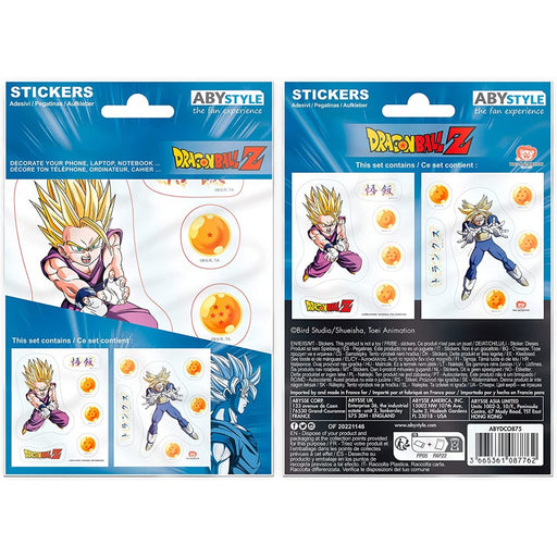 Stickere Dragon Ball - 16x11cm/ 2 Sheets - DBZ/ Gohan & Trunks - Red Goblin