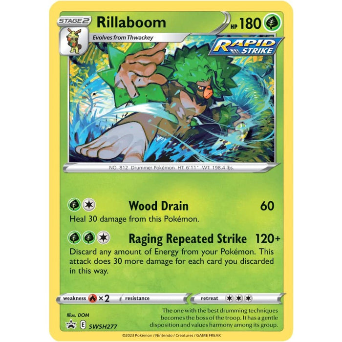 Pokemon Trading Card Game SWSH12.5 Crown Zenith Rillaboom Pin Collection - Red Goblin