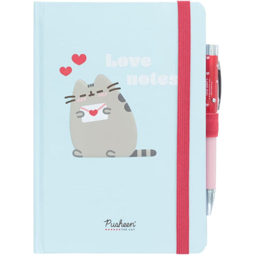 Set Pusheen Purrfect Love Collection A5 Premium Notebook with Projector Pen - Red Goblin