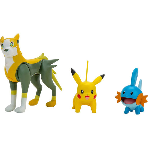 Set 3 Mini Figurine Articulate Pokemon - Mudkip & Pikachu & Boltund - Red Goblin