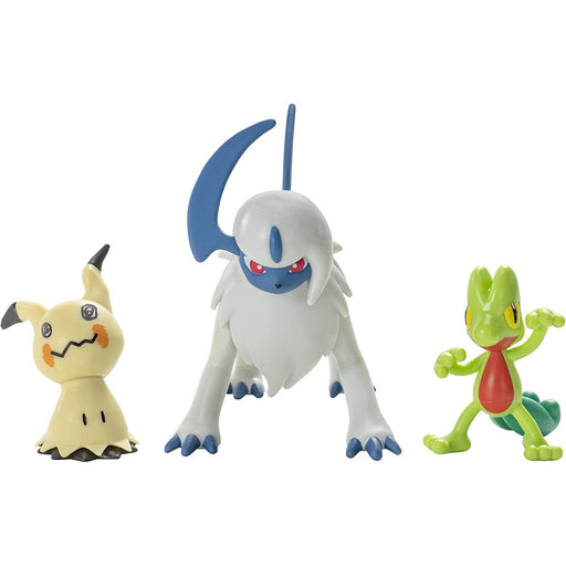 Set 3 Mini Figurine Articulate Pokemon - Treecko & Mimikyu & Absol - Red Goblin