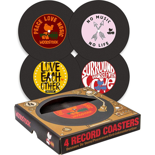 Set 4 Suporturi Pahare Woodstock Record - Red Goblin
